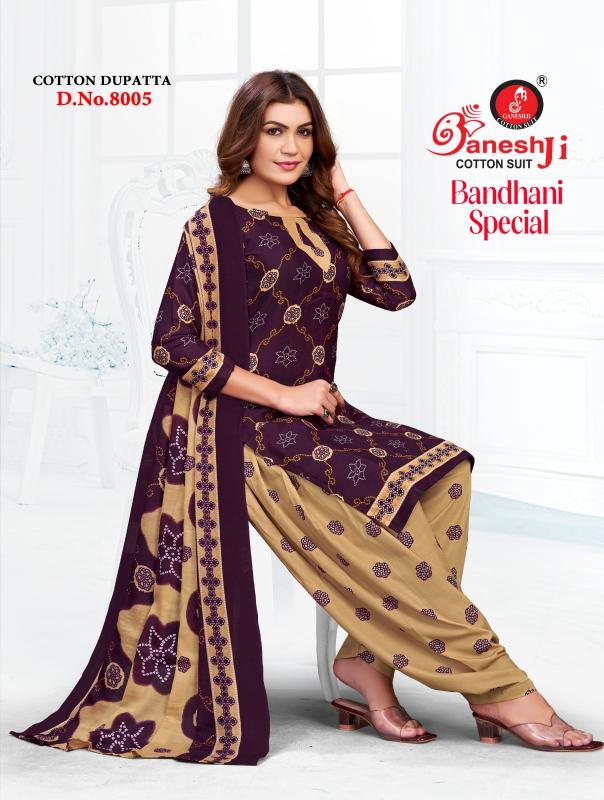 Ganeshji bandhani vol 8 wholesale dress materials in mumbai with price